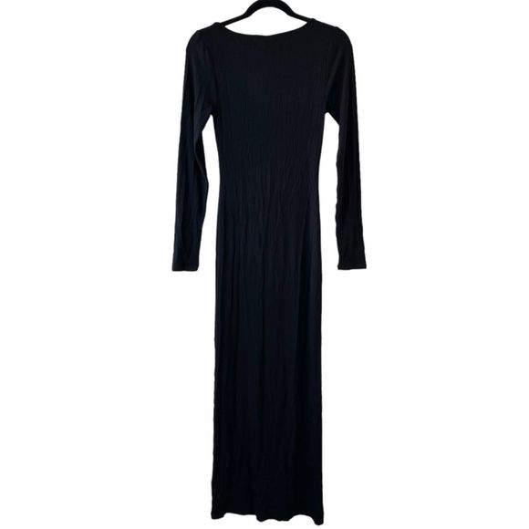SKIMS SOFT LOUNGE LONG SLEEVE DRESS ONYX BLACK SIZE MEDIUM - Picture 7 of 12